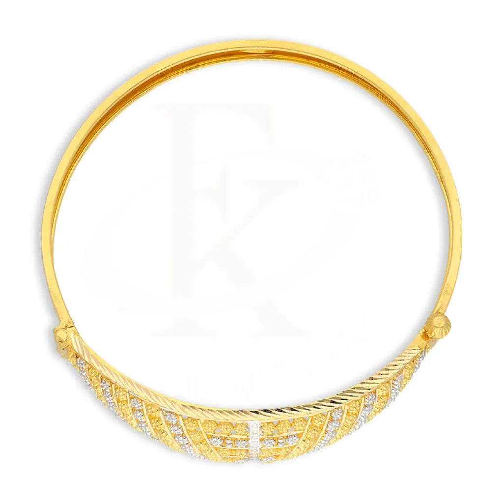 Dual Tone Gold Bangle 22KT - FKJBNG22K5027