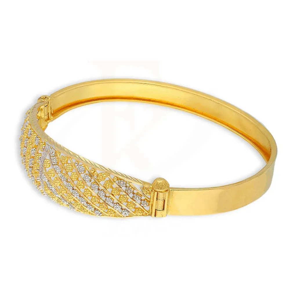 Dual Tone Gold Bangle 22KT - FKJBNG22K5027