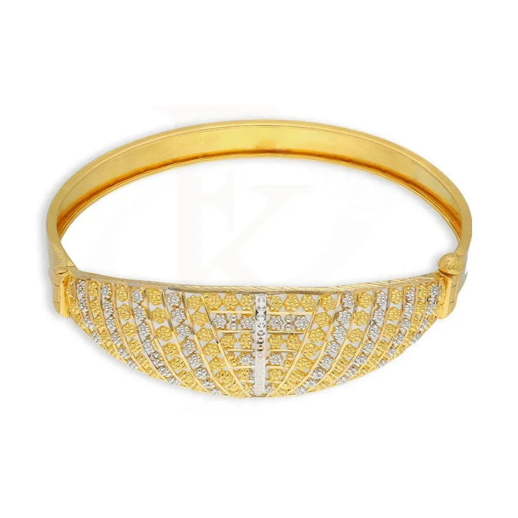 Dual Tone Gold Bangle 22KT - FKJBNG22K5027