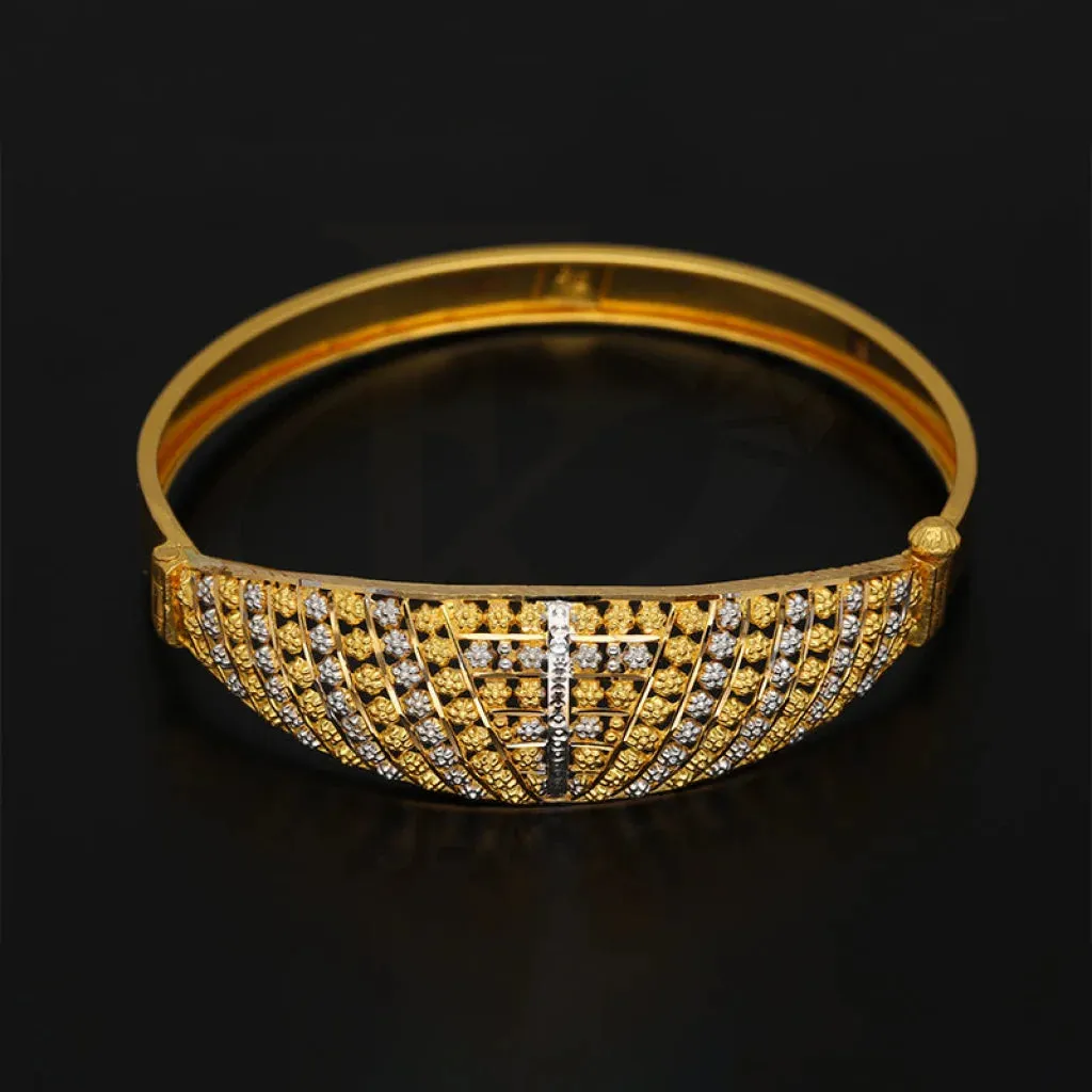 Dual Tone Gold Bangle 22KT - FKJBNG22K5027