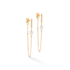 Earrings Mini Cubes & Chain gold-black