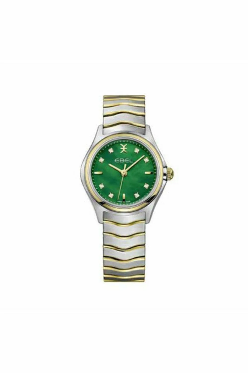 ebel wave 30mm stainless steel / 18k yellow gold ladies watch