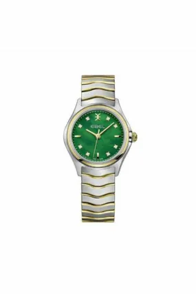 ebel wave 30mm stainless steel / 18k yellow gold ladies watch