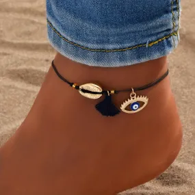 Enhance your style with Devils Eye Pendant Anklet