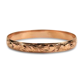Estate 14K Rose Gold Hawaiian Bangle Bracelet