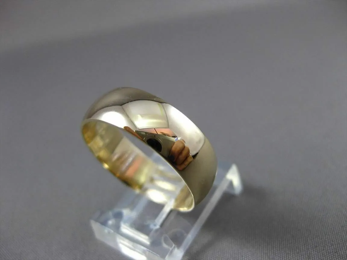 ESTATE WIDE 14KT YELLOW GOLD SHINY CLASSIC WEDDING BAND RING 6mm STUNNING #23395