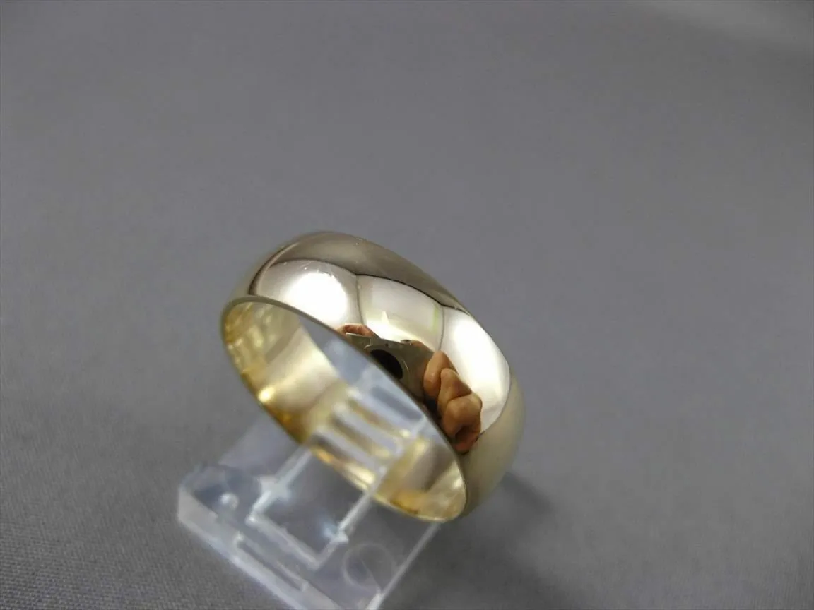 ESTATE WIDE 14KT YELLOW GOLD SHINY CLASSIC WEDDING BAND RING 6mm STUNNING #23395