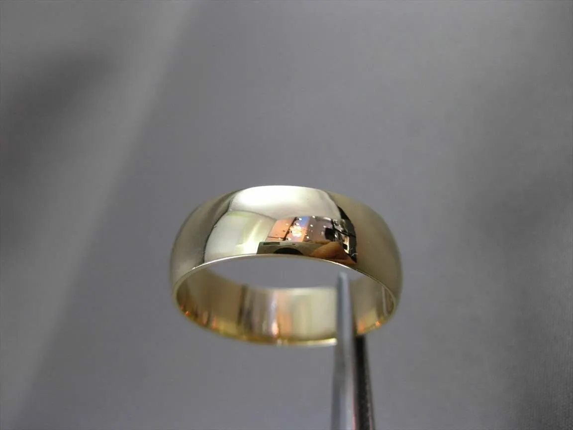 ESTATE WIDE 14KT YELLOW GOLD SHINY CLASSIC WEDDING BAND RING 6mm STUNNING #23395