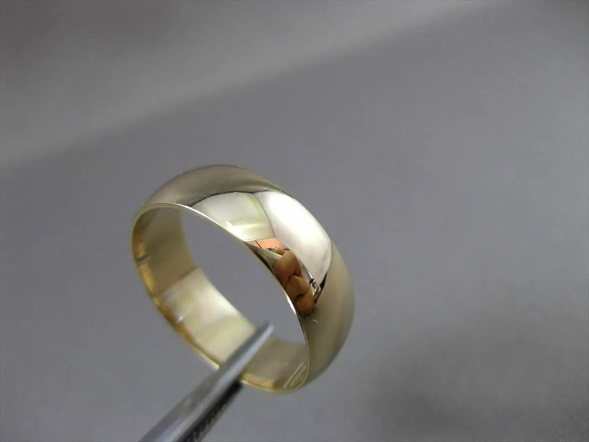 ESTATE WIDE 14KT YELLOW GOLD SHINY CLASSIC WEDDING BAND RING 6mm STUNNING #23395