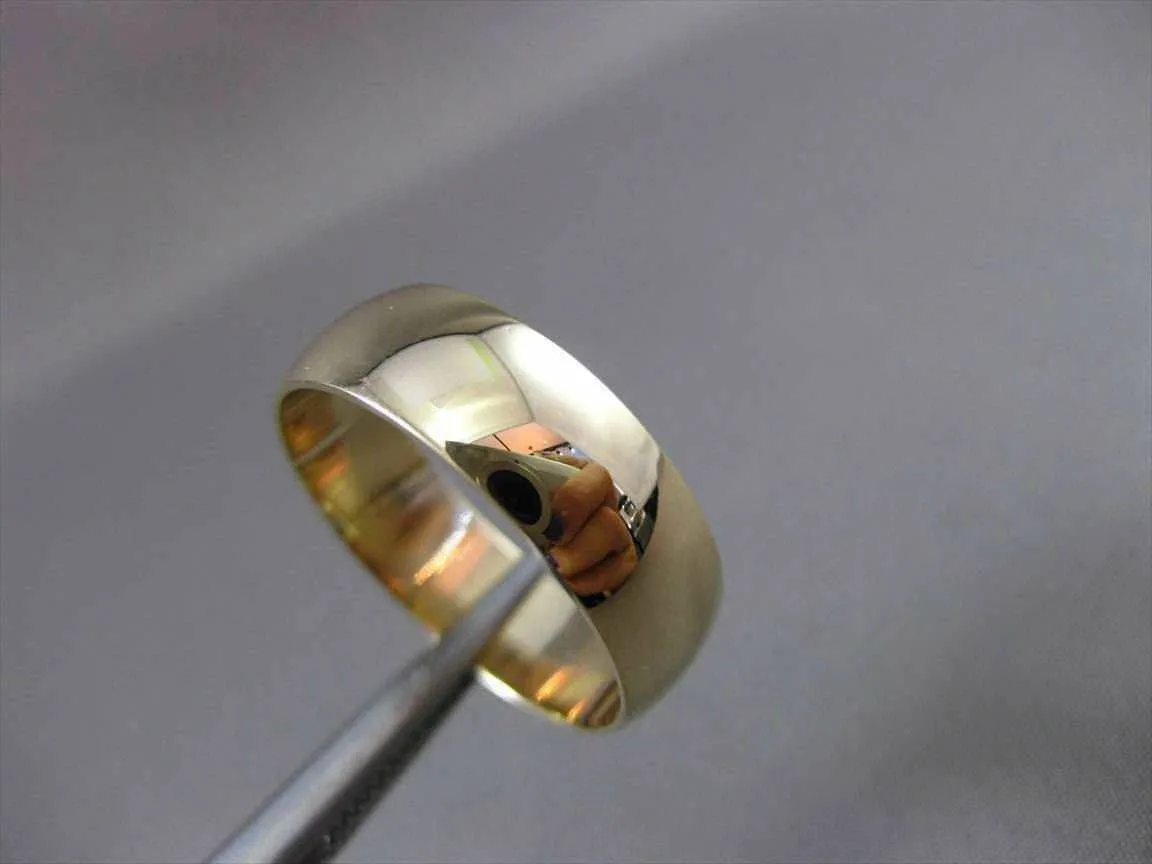 ESTATE WIDE 14KT YELLOW GOLD SHINY CLASSIC WEDDING BAND RING 6mm STUNNING #23395