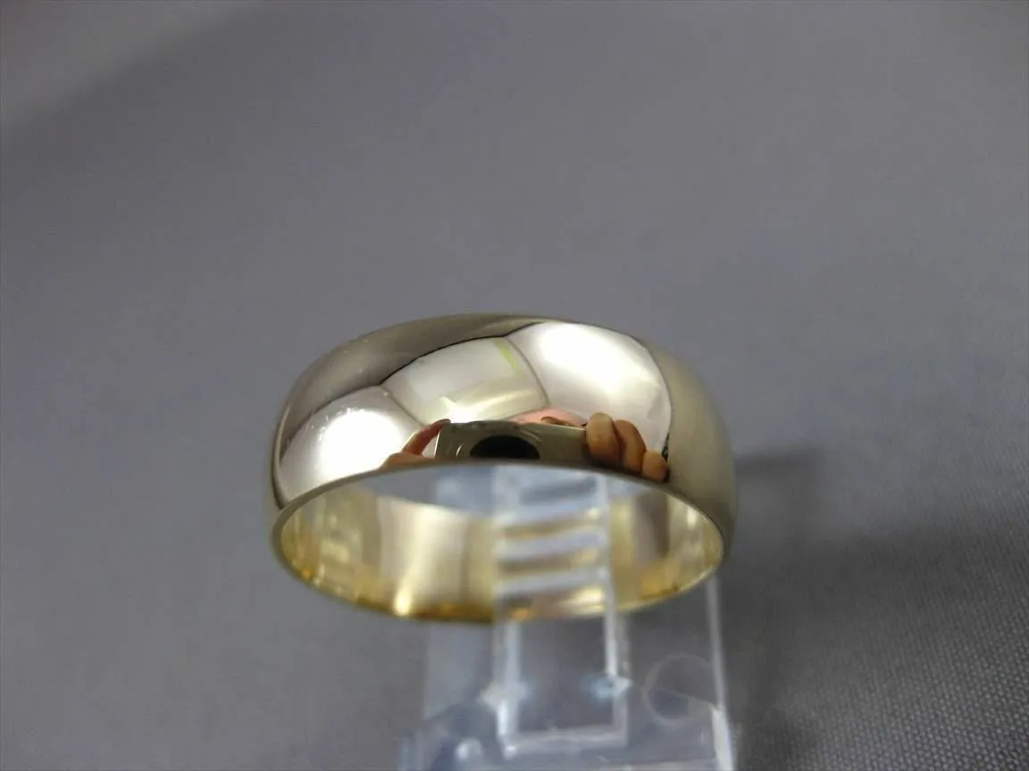 ESTATE WIDE 14KT YELLOW GOLD SHINY CLASSIC WEDDING BAND RING 6mm STUNNING #23395