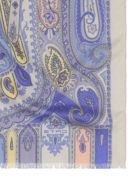 Etro   Paisley print cashmere &amp; silk scarf 