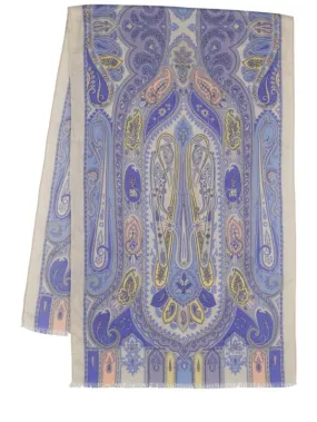 Etro   Paisley print cashmere &amp; silk scarf 