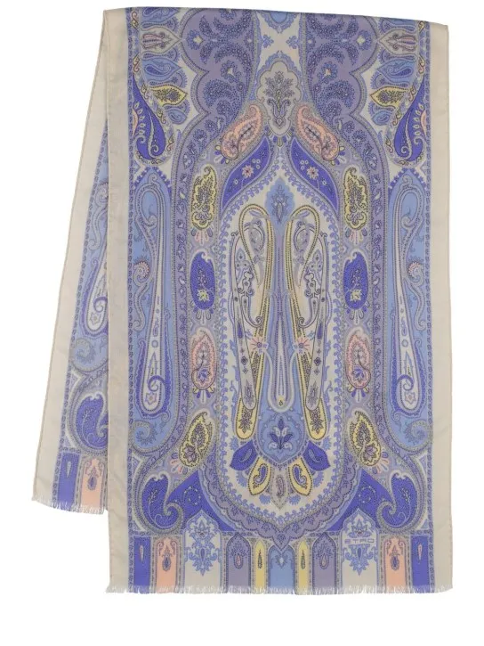 Etro   Paisley print cashmere &amp; silk scarf 