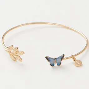 Fable England 7cm Gold Plated Butterfly Bangle