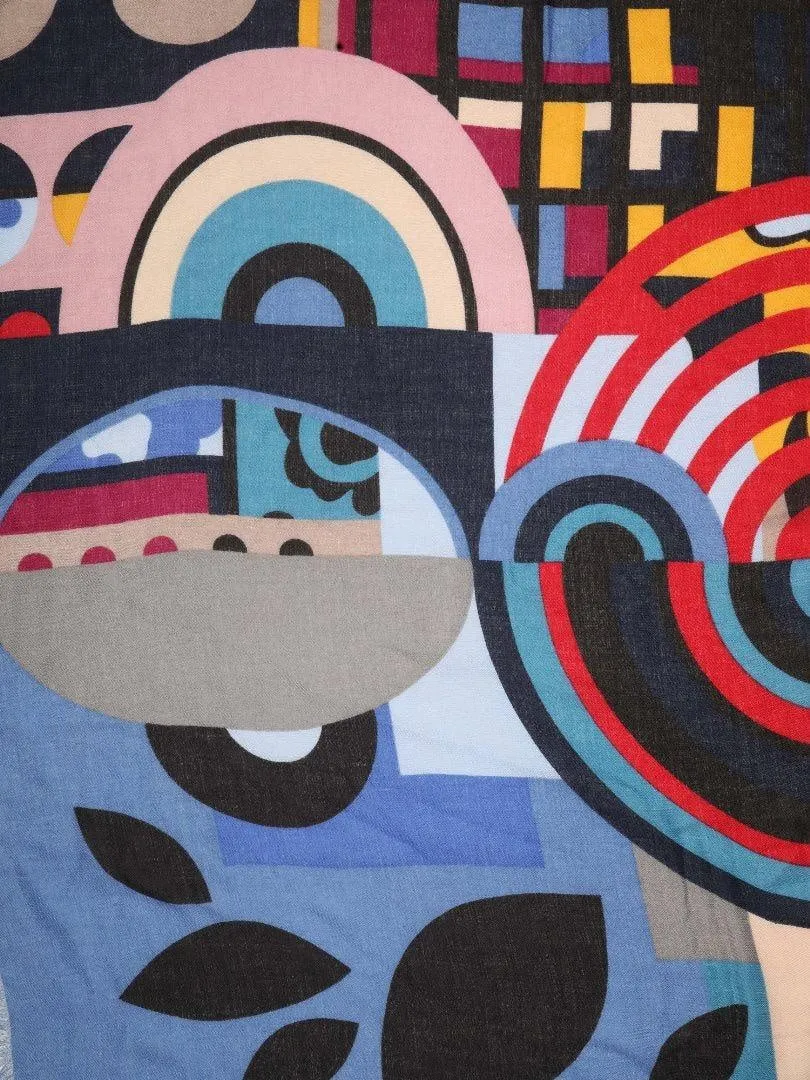 FabSeasons Stylish Blue Abstract Printed Cotton Scarves for Summer & Winter