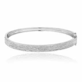 Five Row Pave Diamond Bangle