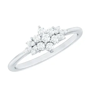 Floral Cluster Promise Ring with Certified Diamond