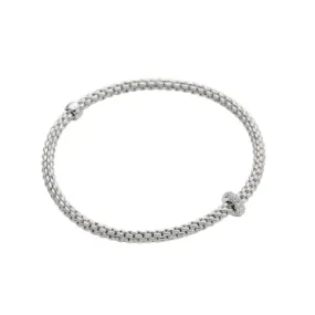 Fope 18K White Gold Prima Collection Diamond Bracelet, X-Small Size