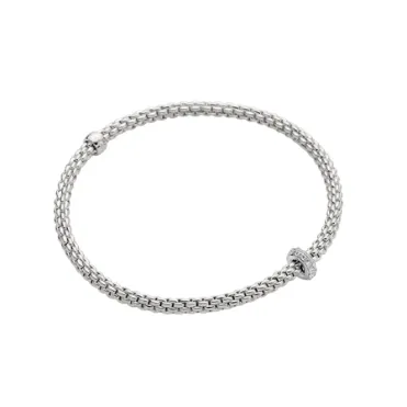 Fope 18K White Gold Prima Collection Diamond Bracelet, X-Small Size