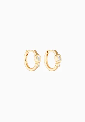 Form Huggie Earrings_White Topaz