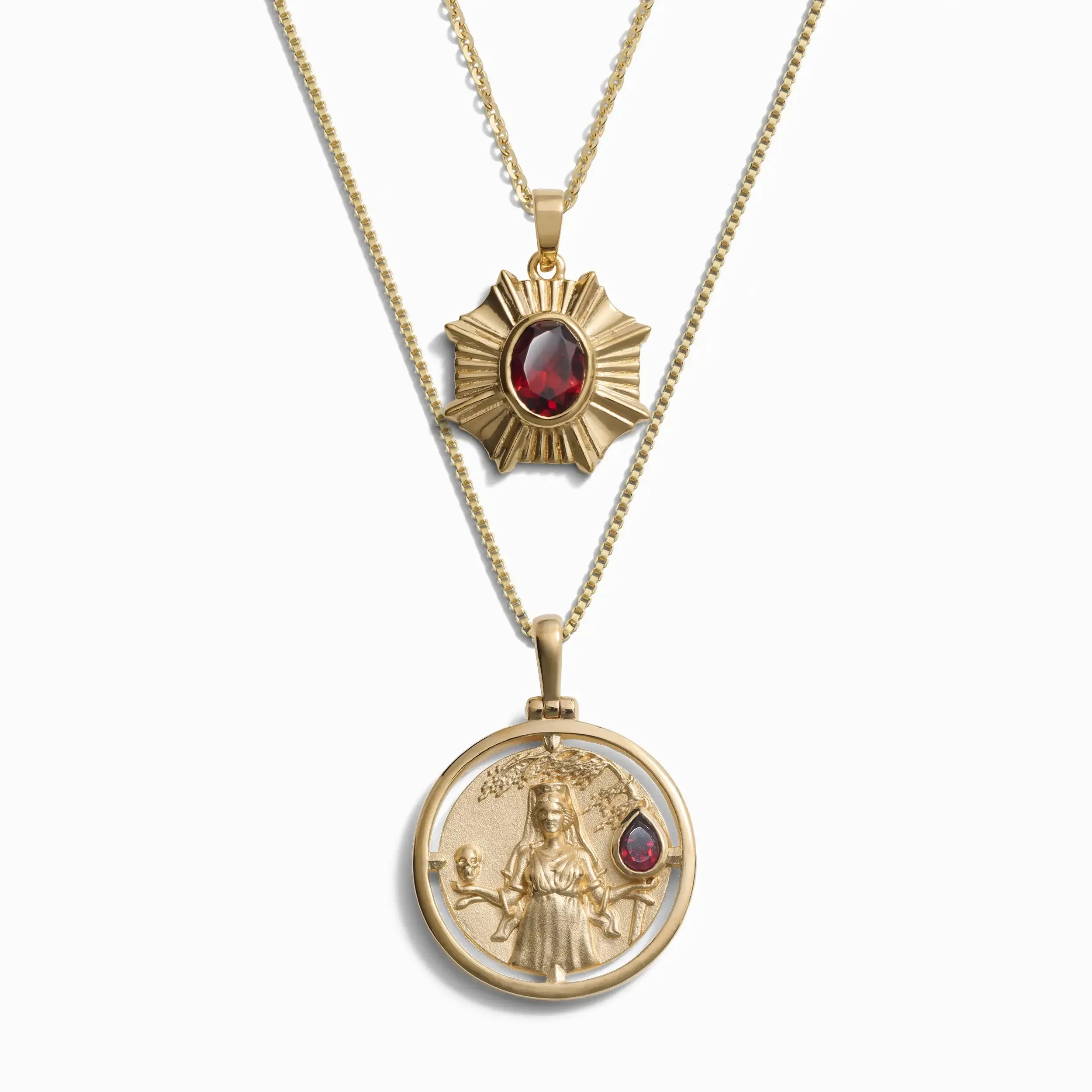 Garnet Aura Necklace Set
