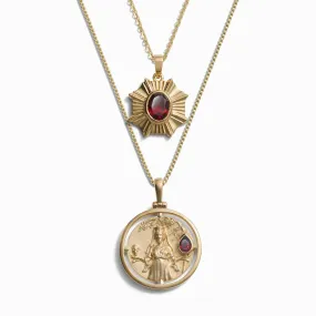 Garnet Aura Necklace Set