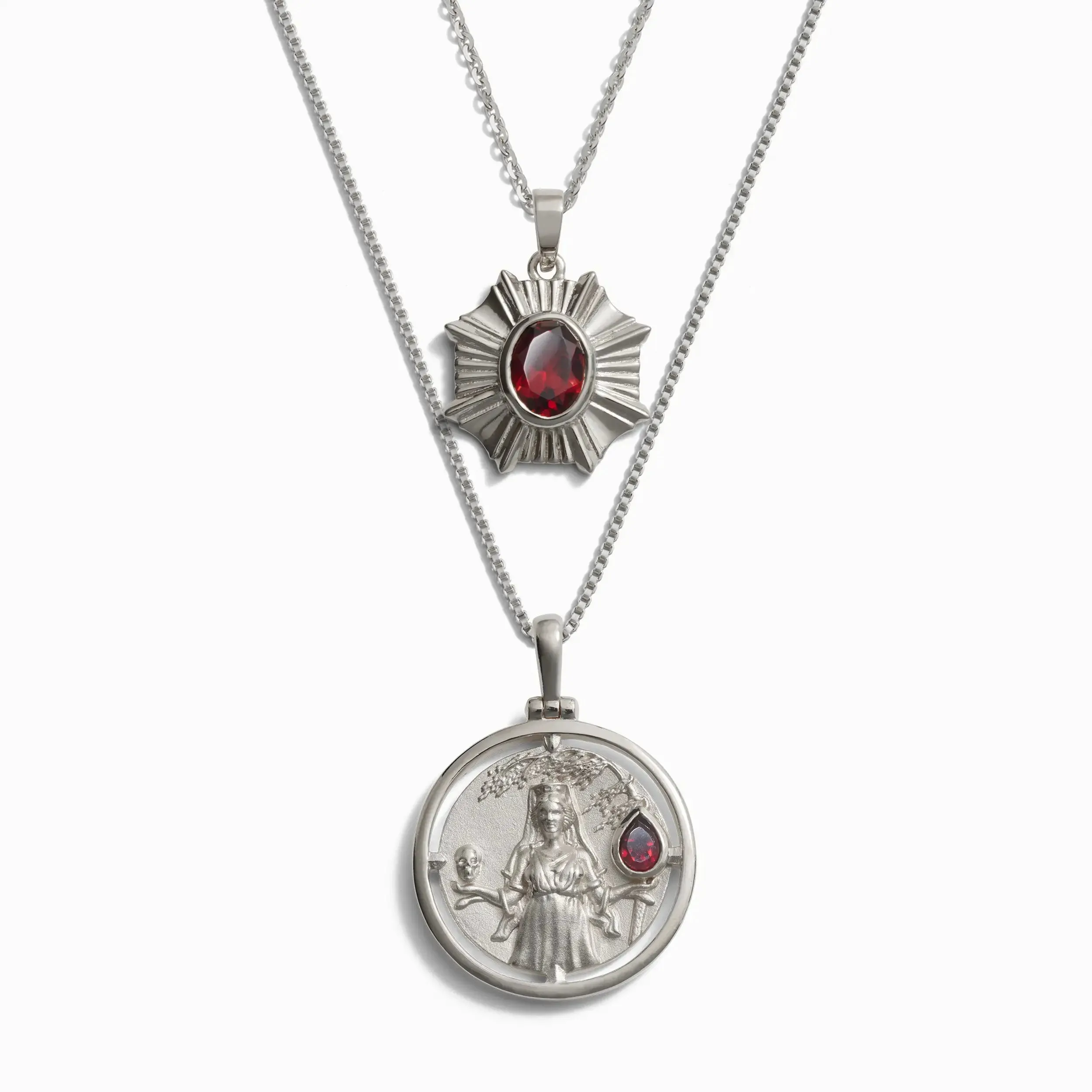 Garnet Aura Necklace Set