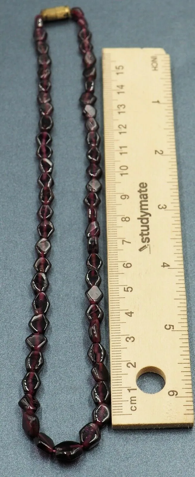 Garnet Necklace Strand Fine Gemstone Beaded Jewellery Length: 41cm