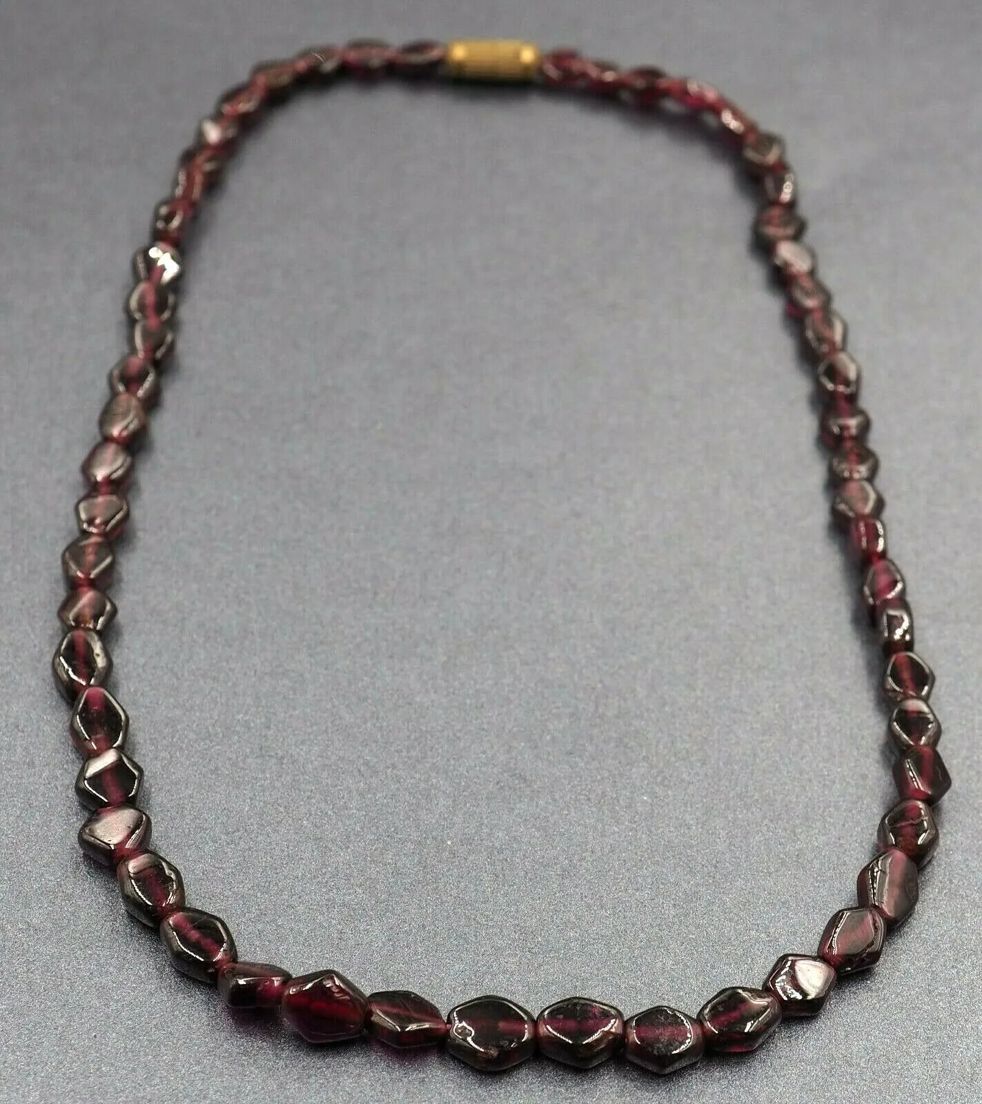 Garnet Necklace Strand Fine Gemstone Beaded Jewellery Length: 41cm
