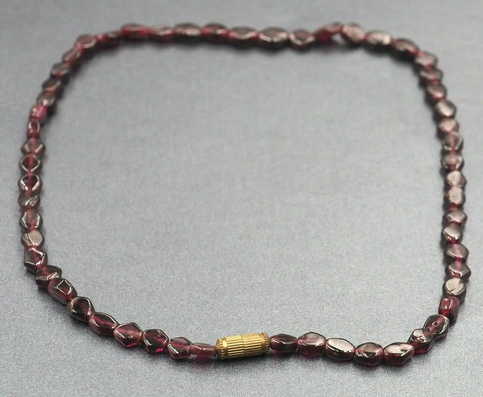 Garnet Necklace Strand Fine Gemstone Beaded Jewellery Length: 41cm