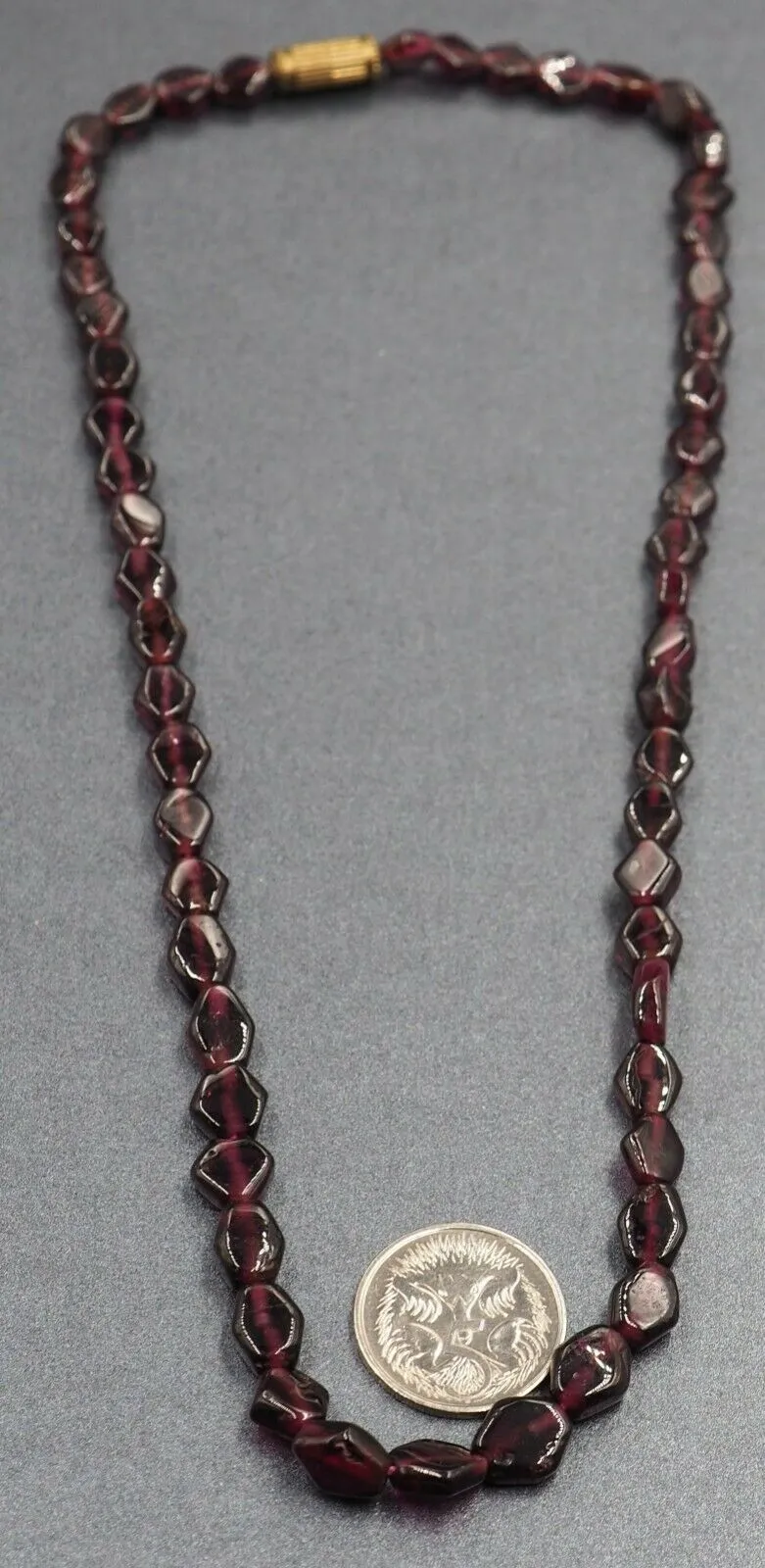 Garnet Necklace Strand Fine Gemstone Beaded Jewellery Length: 41cm
