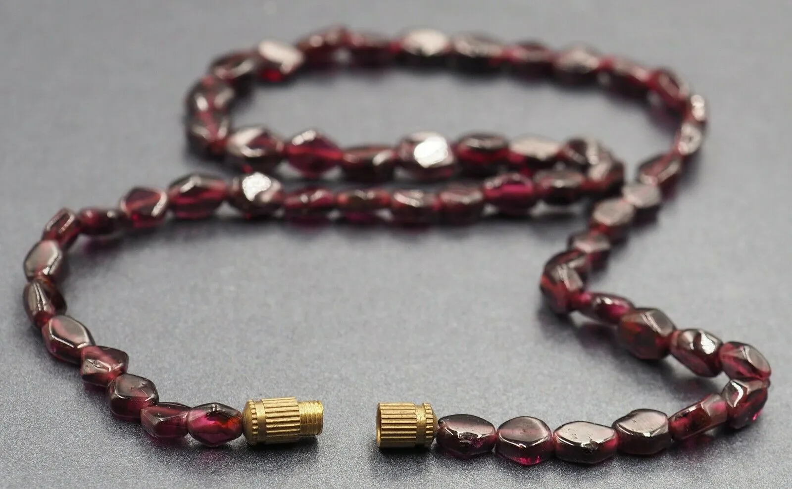 Garnet Necklace Strand Fine Gemstone Beaded Jewellery Length: 41cm