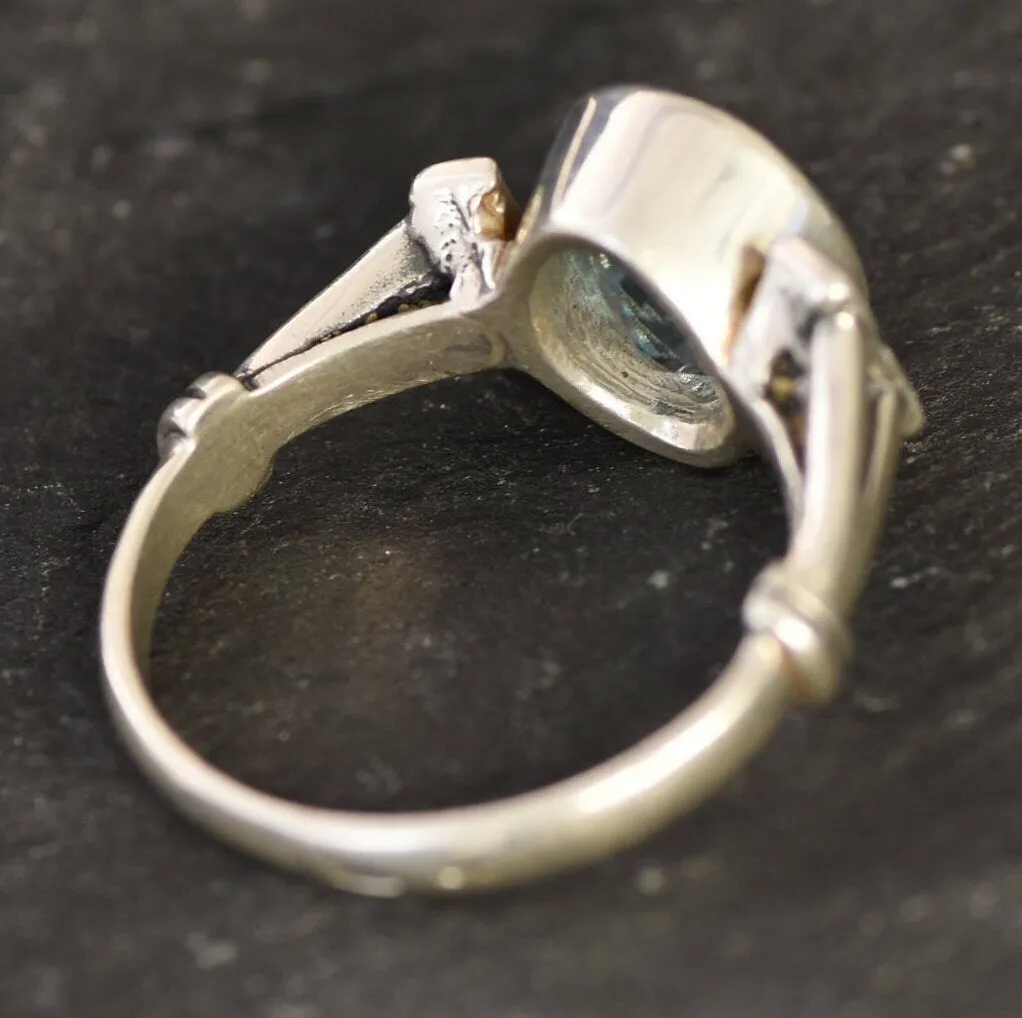 Genuine Topaz Ring - Blue Diamond Ring - Classy Vintage Ring