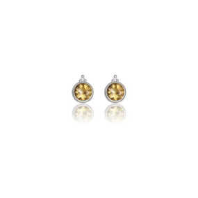 Georgini Natural Citrine and Two Natural Diamond November Earrings - Silver