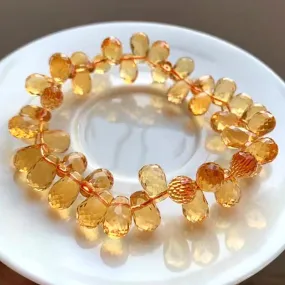 Glimmery Golden Citrine Beaded Bracelet for Women