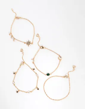 Gold Celestial Bracelet 4-Pack