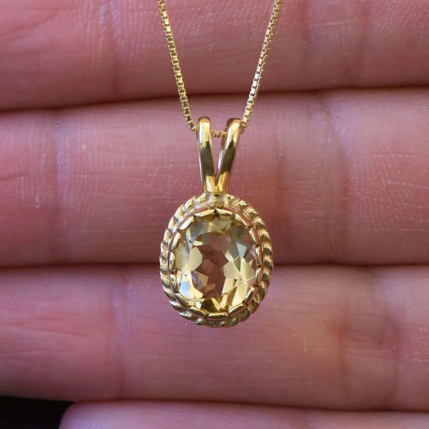 Gold Garnet Pendant - Natural Garnet Necklace, Vintage Garnet Pendant