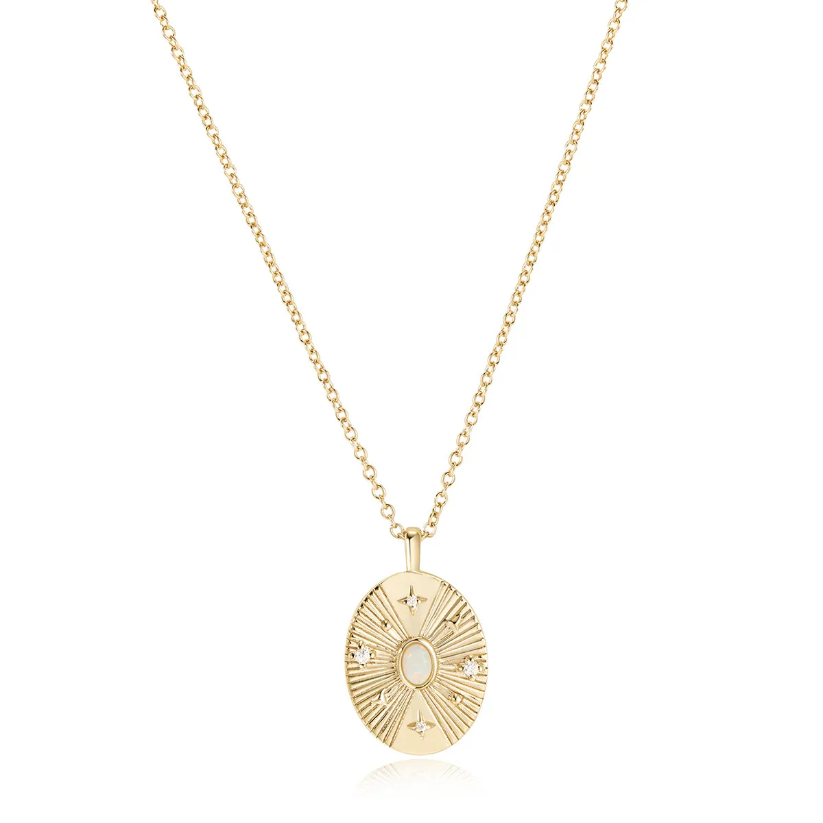 Gold Plated Opulent Opal & CZ Necklace