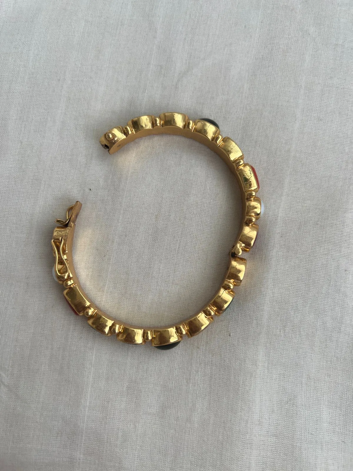 Gold Polish Solid Navrathan Bangle (Single) (MADE TO ORDER)