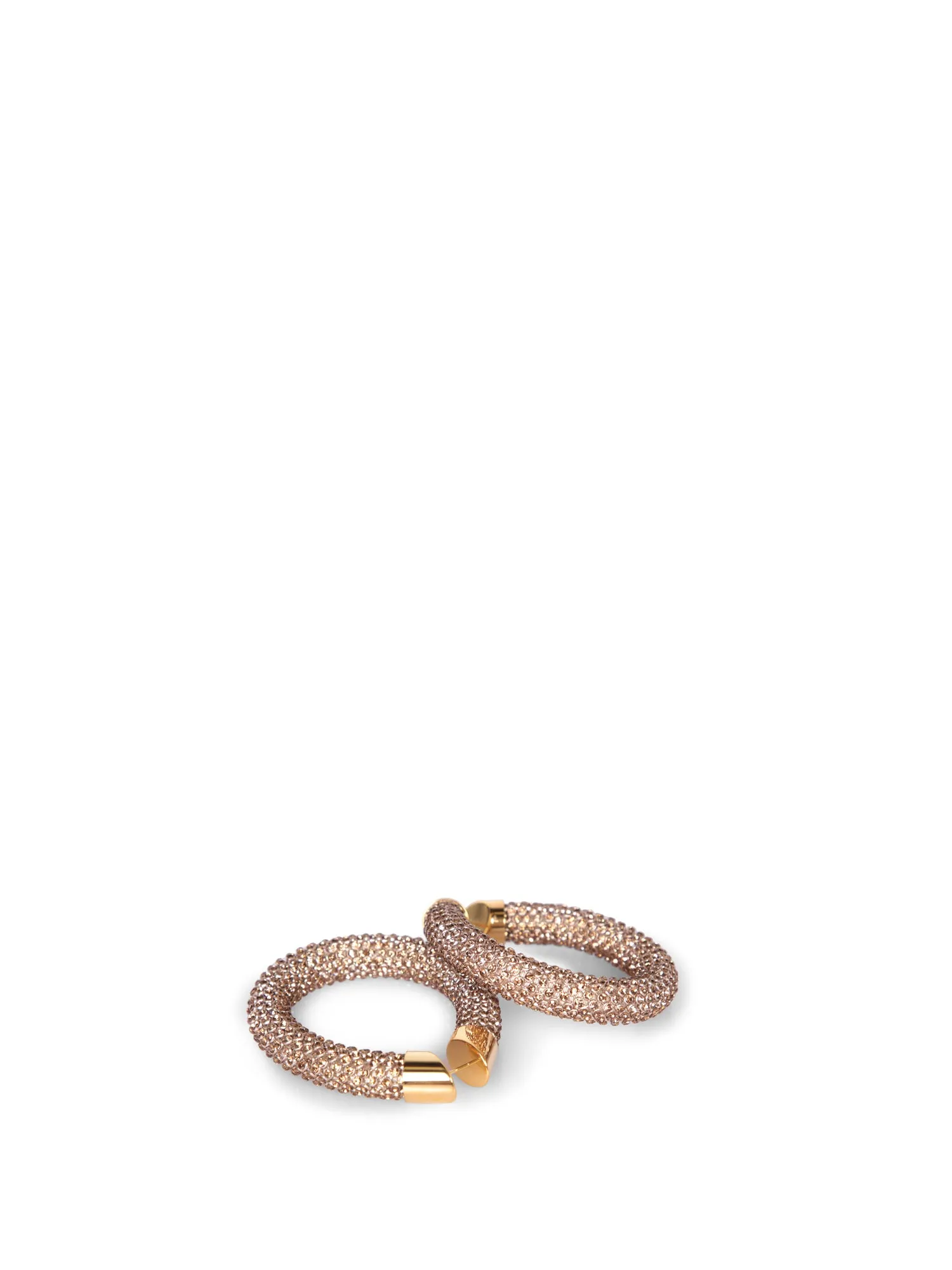 Gold Topaz Crystal Tube Mesh Earrings