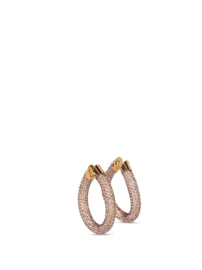 Gold Topaz Crystal Tube Mesh Earrings