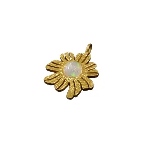 Gold Vermeil Multi Fire Opal Floral Charm