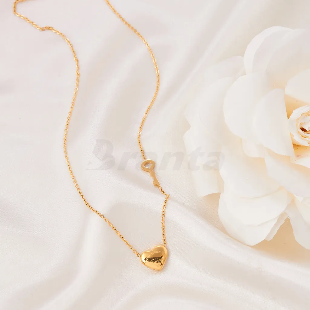 Golden Heart and Key Necklace