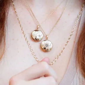 Gothic Diamond Locket Necklace - Gold, White Topaz & Diamond