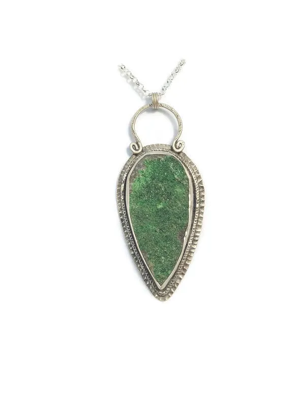 Green Garnet Druzy Statement Necklace