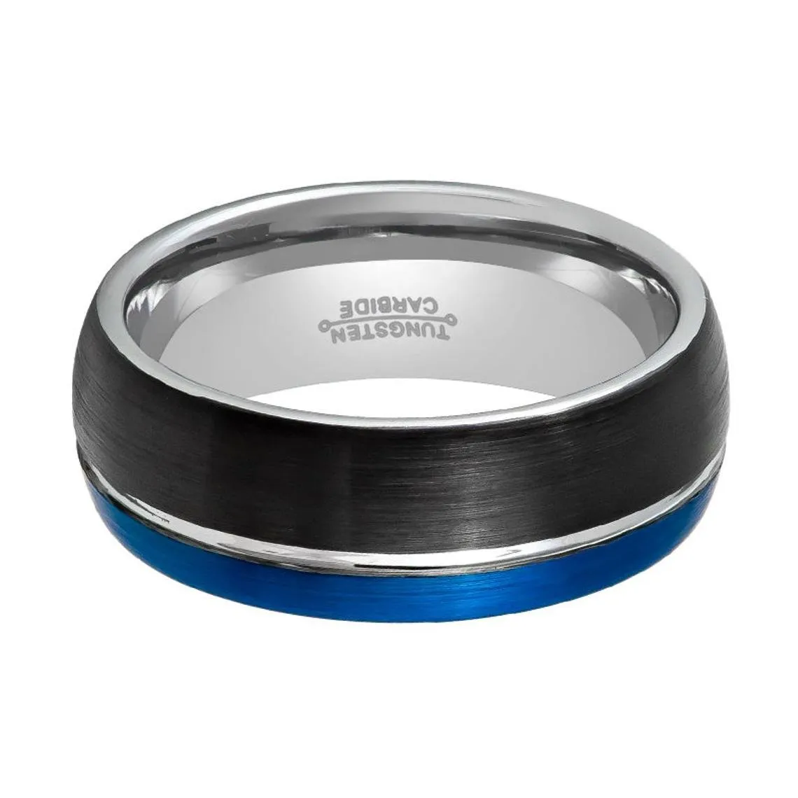 HYBRID | Tungsten Ring Three Tone Natural, Blue & Black