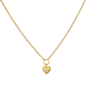Inner Light White Topaz Mini Heart Necklace