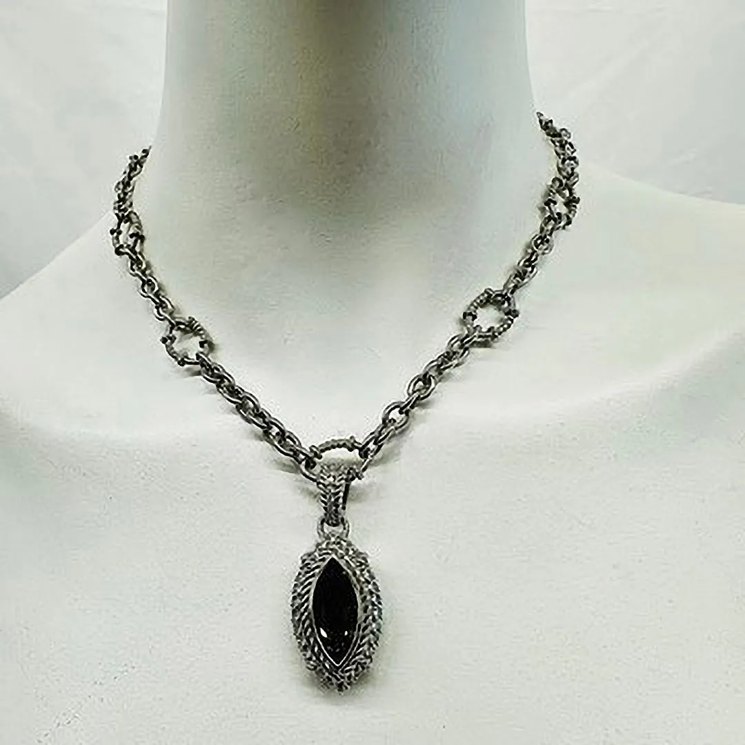 Judith Ripka Oval Link Chain Necklace with Citrine Pendant