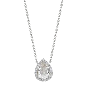 Kiki McDonough Grace Pear White Topaz and Diamond Necklace